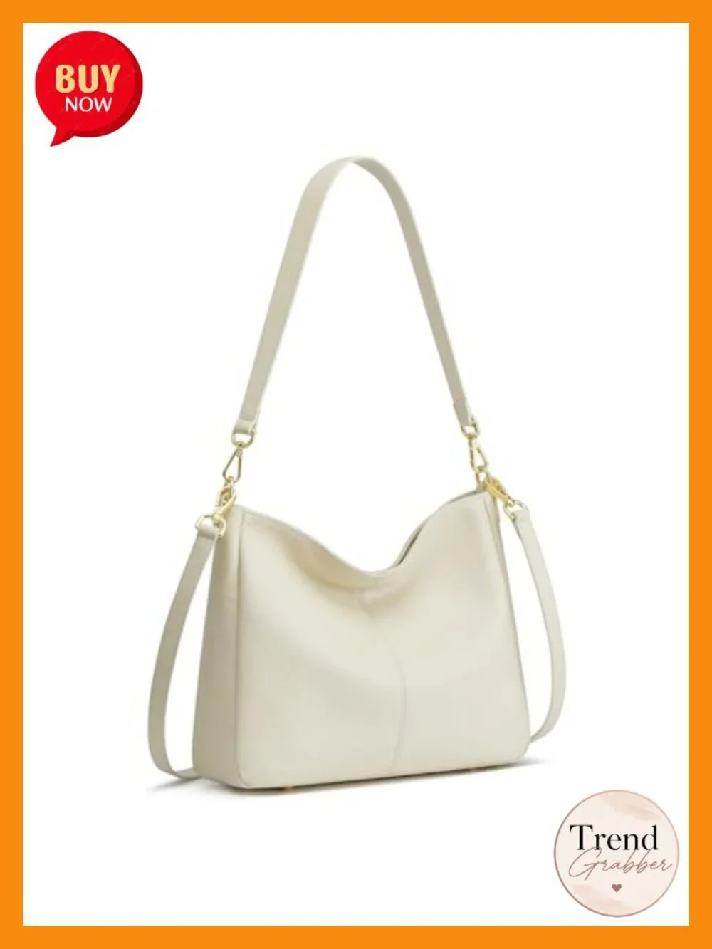 Genuine Leather Hobo Crossbody Bag with 2 Straps, Slouchy Shoulder Handbag